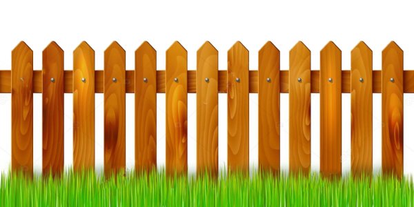 Деревянный забор на белом фоне