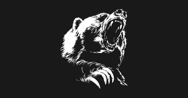 Медведь на черном фоне
