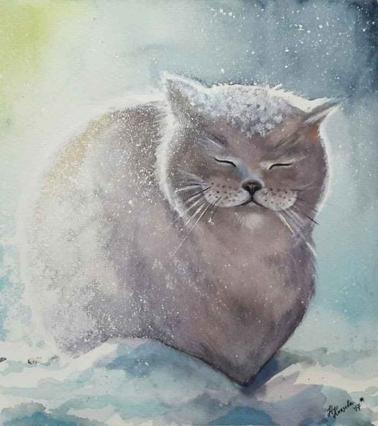 Снежный кот картина