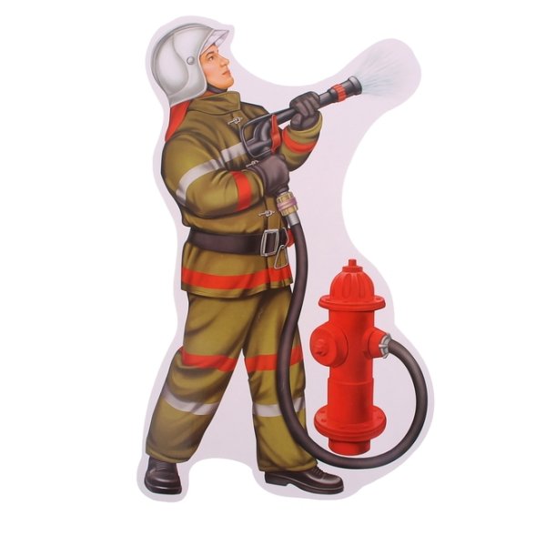 Пожарный на прозрачном фоне