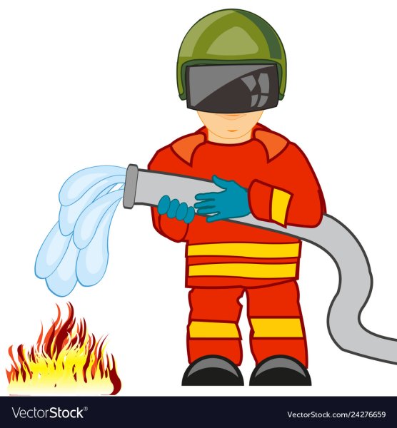 Пожарник со шлангом