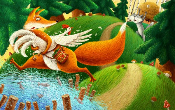 Лисичка и петушок