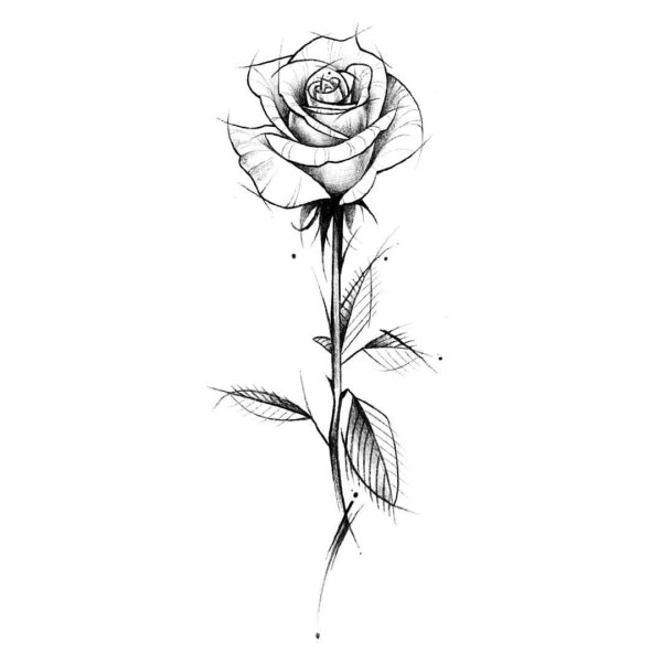Розочка тату эскиз
