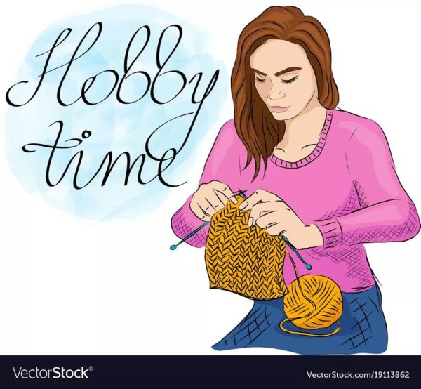 Девушка вяжет