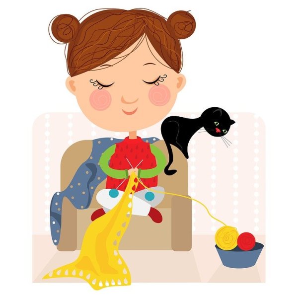 Иллюстрации вязальщица