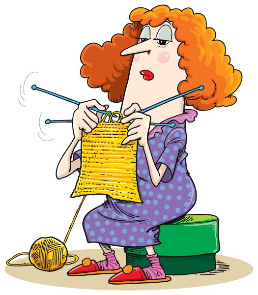 Смешная вязальщица