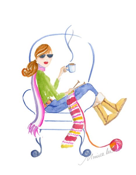 Смешная вязальщица