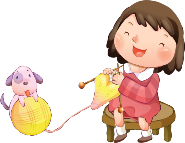 Девочка вяжет