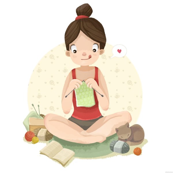Иллюстрации вязальщица