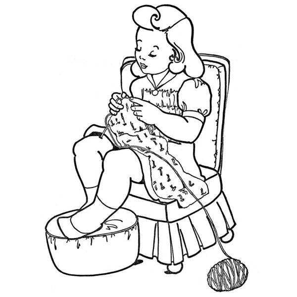 Рукодельница раскраска