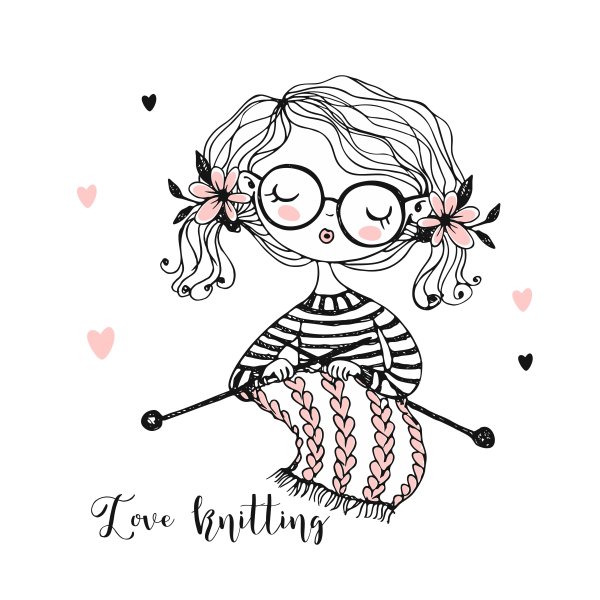 Девочка вяжет