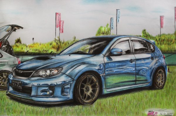Subaru Impreza WRX STI карандашом