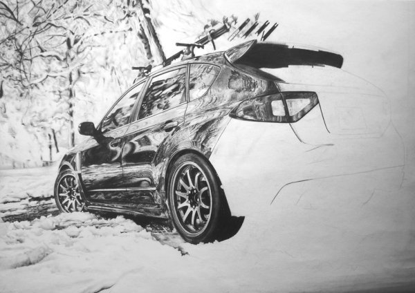 Субару STI 2007 скетч