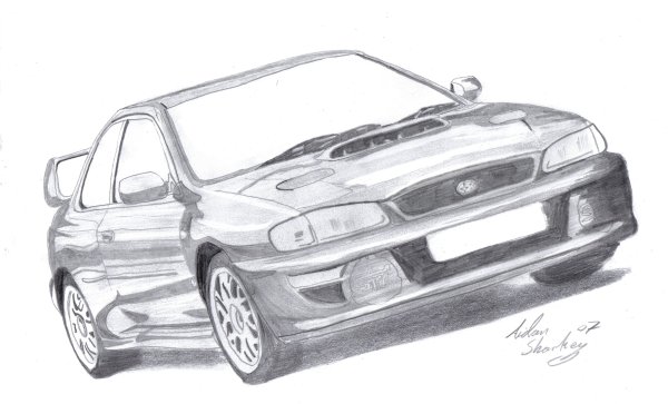 Subaru Impreza WRX STI карандашом