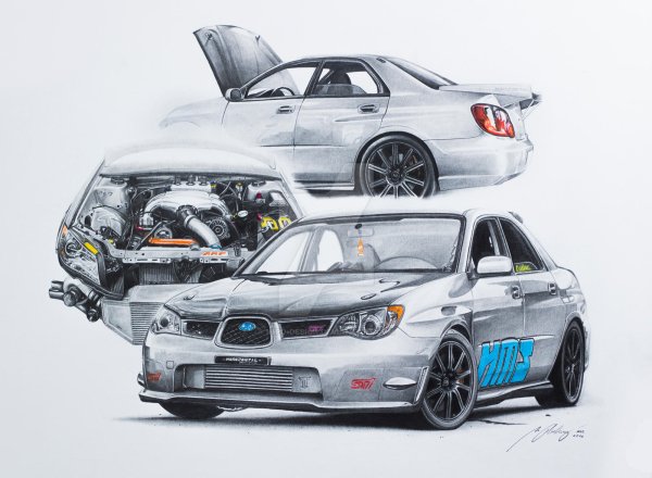 Субару WRX STI 2007 скетч