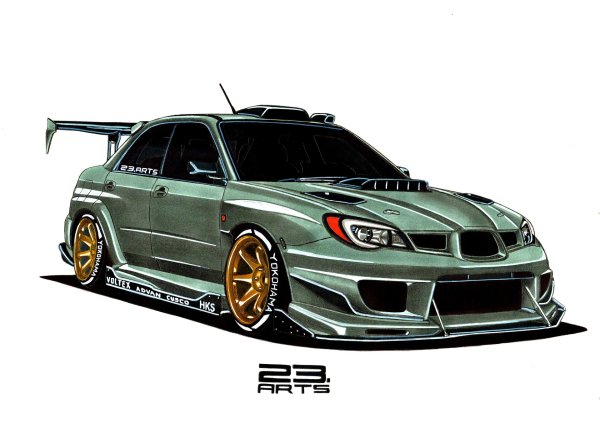 Subaru Impreza WRX STI карандашом