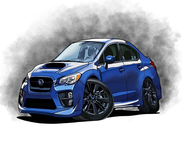 Субару в нарисованном стиле
