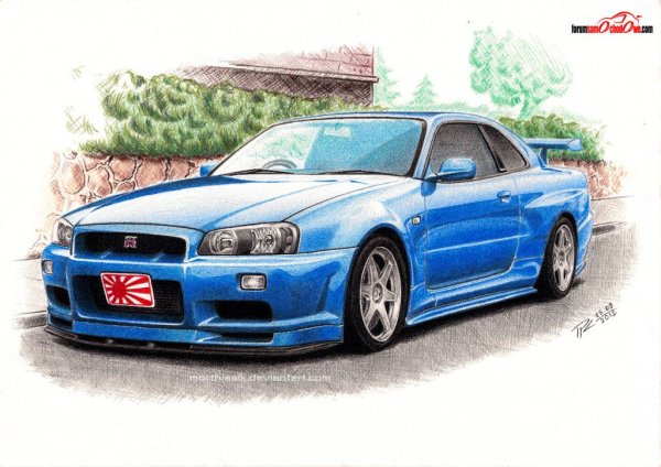 Nissan Skyline r34 карандашом