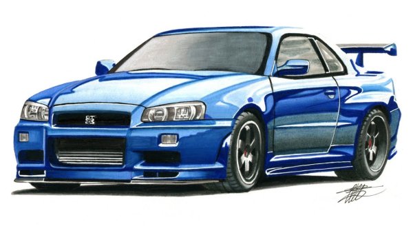 Nissan Skyline gt-r r34 drawing