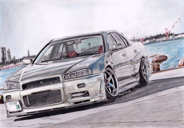 Ниссан Скайлайн 34 арт