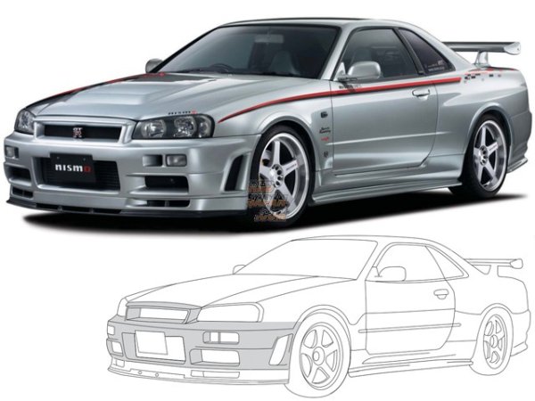 Nissan Skyline r34 рисунок