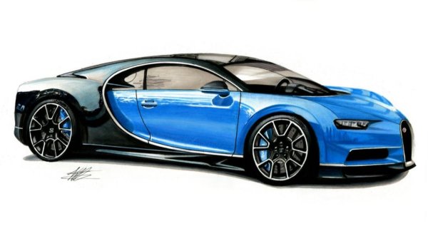 Нарисовать Bugatti Chiron