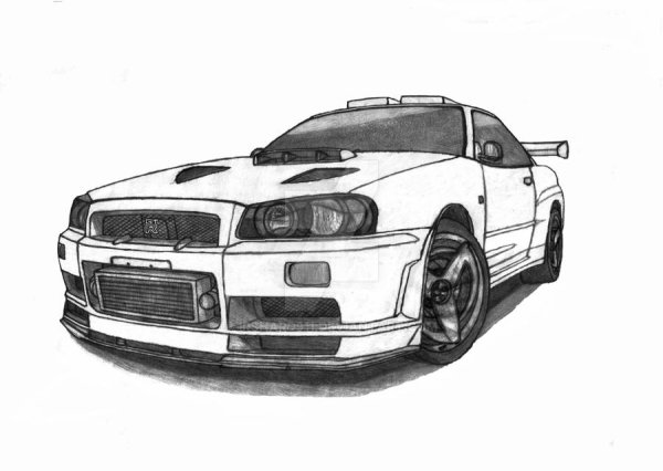 Nissan Skyline GTR r34 drawing