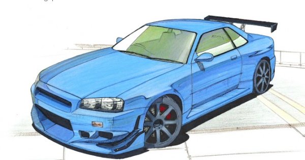 Рисунок Nissan Skyline gt-r r34