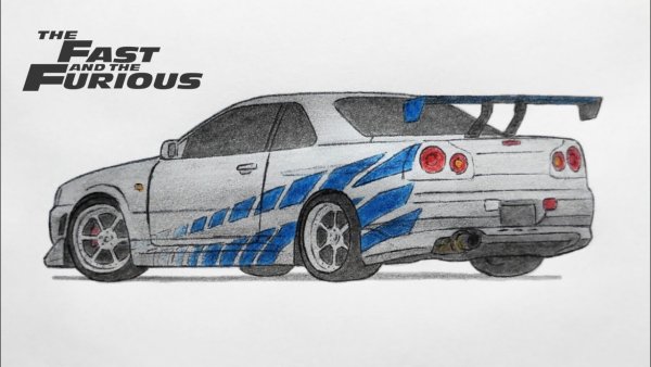 Nissan Skyline r34 рисунок