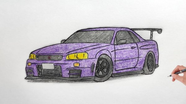 Nissan Skyline r34 рисунок