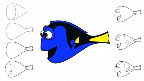 Рыбка Дорри нарисовать
