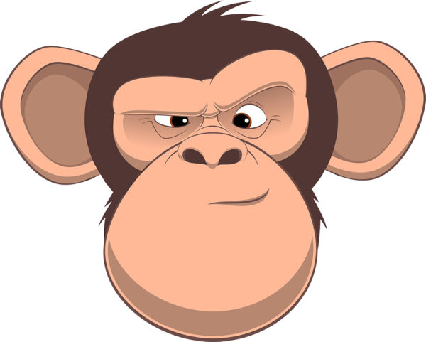 Лицо мультяшной обезьяны
