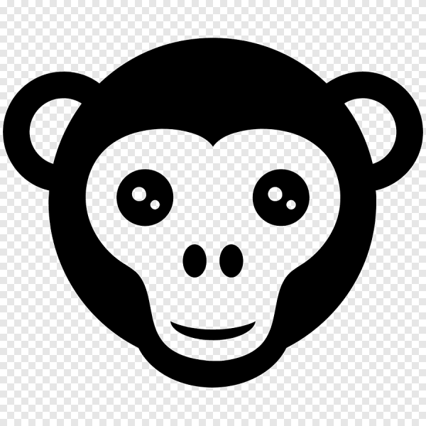 Контурный рисунок лица обезьяны