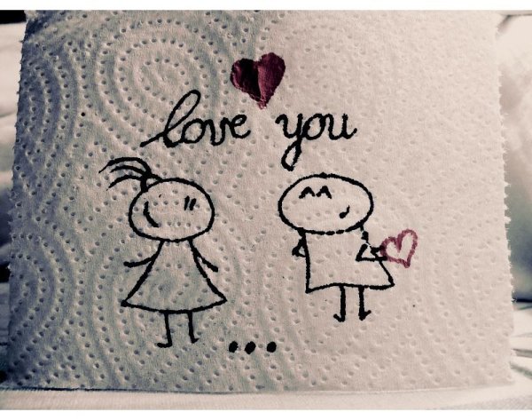 I Love you на бумаге