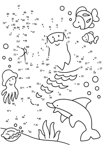 Соединить буквы по точкам