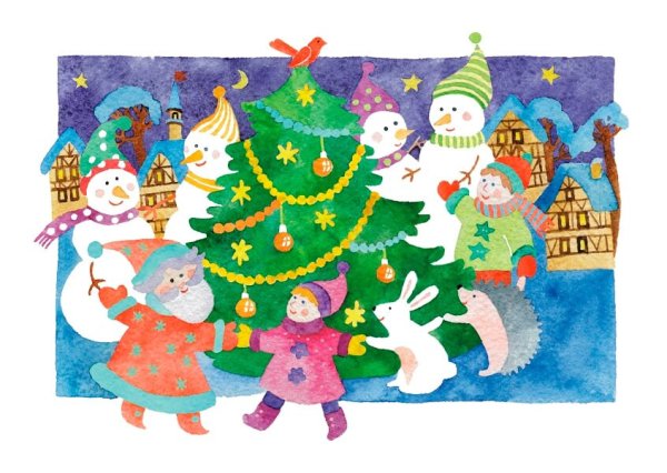 Рисование для детей праздник новый год