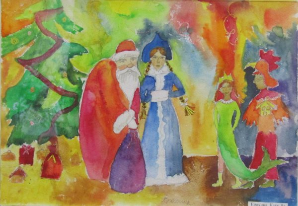 Раскраска новый год хоровод