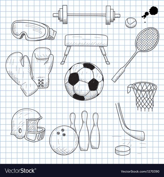 Как нарисовать спортивный инвентарь