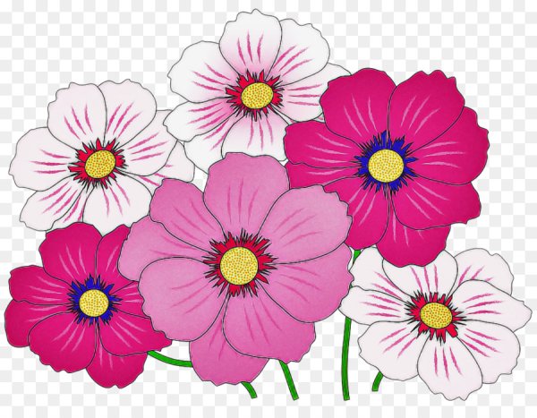 Цветочки нарисованные