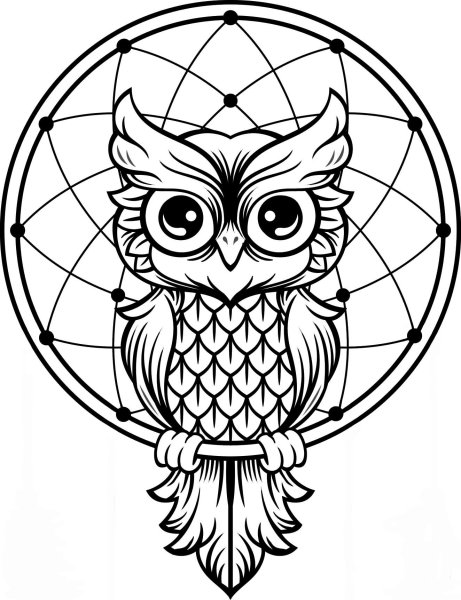 Филин рисунок