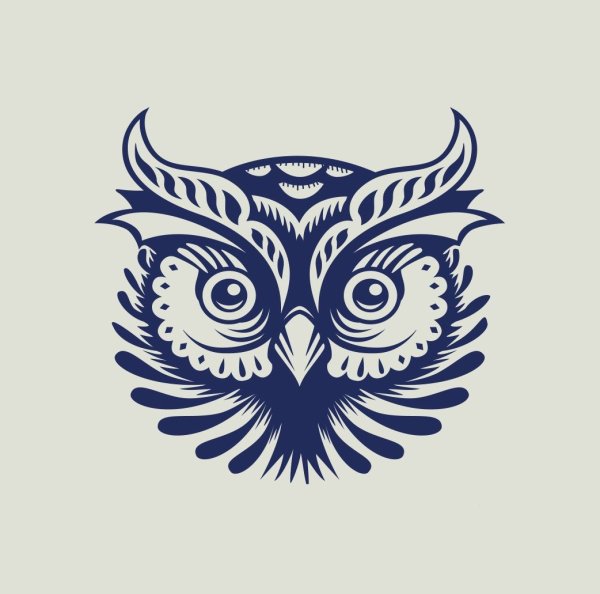 Черный силуэт Совы