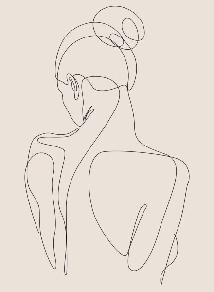 Женский силуэт одной линией