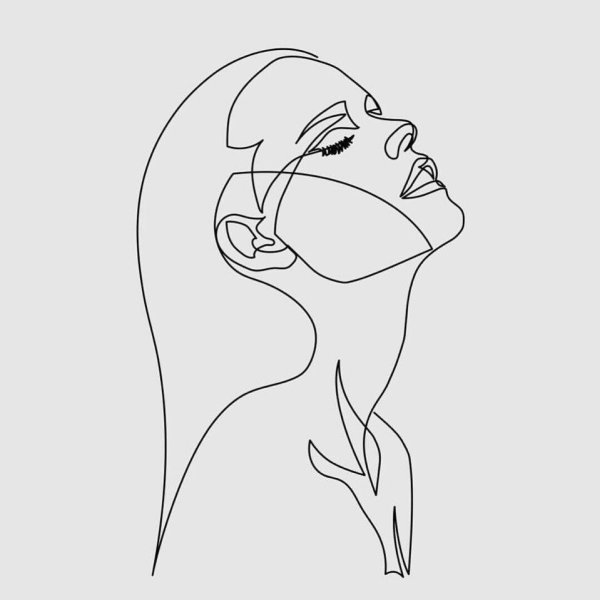 Девушка одной линией