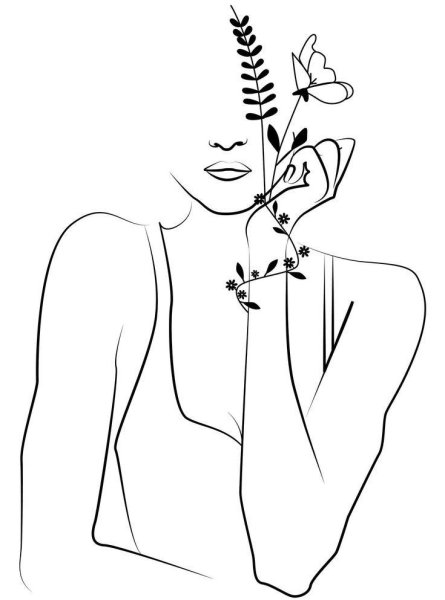 Девушка линиями