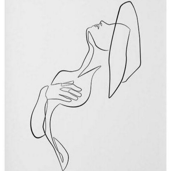 Девушка одной линией