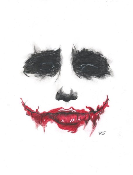 Улыбка Джокера карандашом