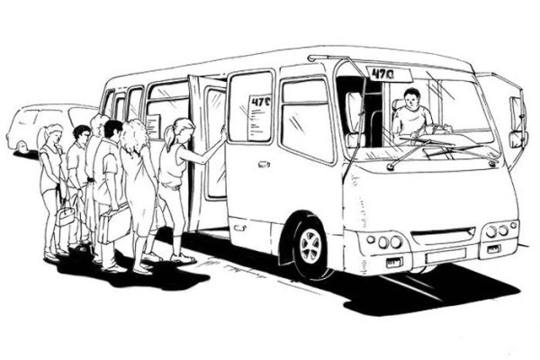 Водитель автобуса вектор