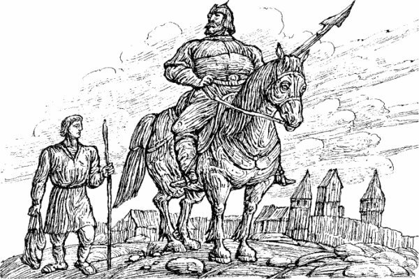 Изображение богатырей Святогор, Микула