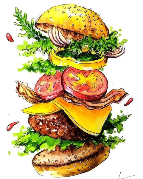 Бургер для рисования