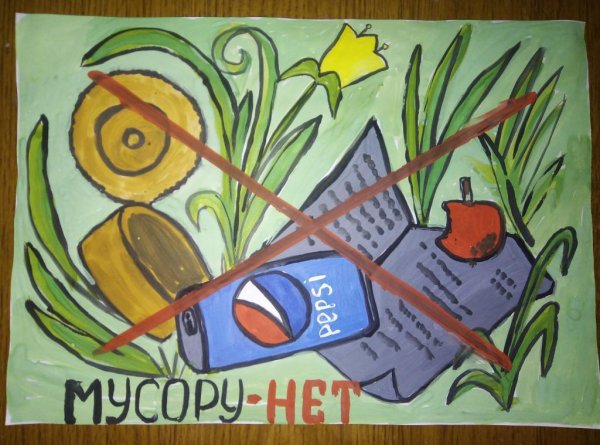 Рисунки про мусор детские